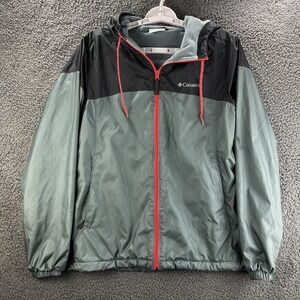 Columbia Jacket Green Flash Forward Womens Small Full Zip‎ Hoodie Lined Coat